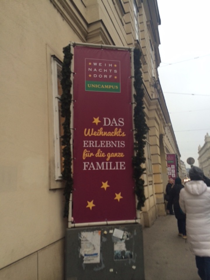 オーストリアSV2015：クリスマスマーケット入り口の看板
